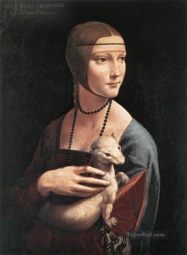 leonardo da vinci Painting - Retrato de Cecilia Gallerani Leonardo da Vinci